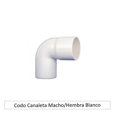 Codo Canaleta Macho/Hembra Blanco