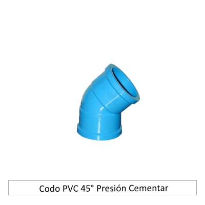 Codo PVC 45° Presión Cementar
