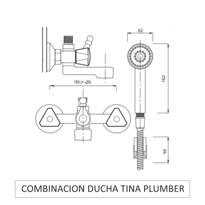 COMBINACION DUCHA TINA PLUMBER