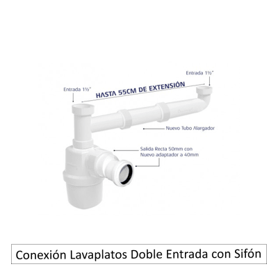 Conexión c/ Sifón Loa para lavaplatos