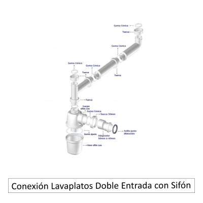 Conexión c/ Sifón Loa para lavaplatos