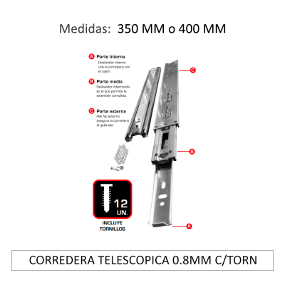 CORREDERA TELESCOPICA