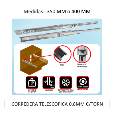 CORREDERA TELESCOPICA