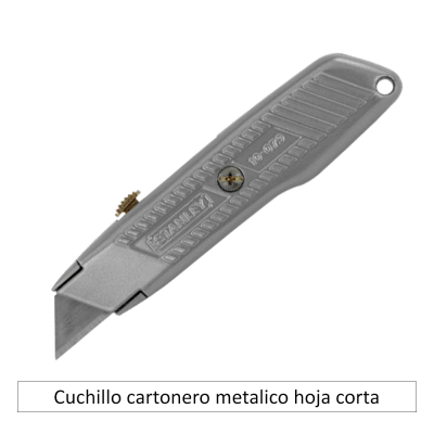 Cuchillo cartonero metalico hoja corta