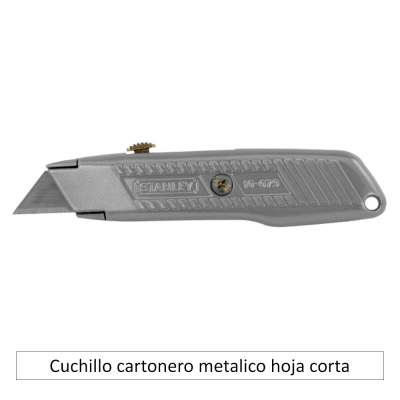 Cuchillo cartonero metalico hoja corta