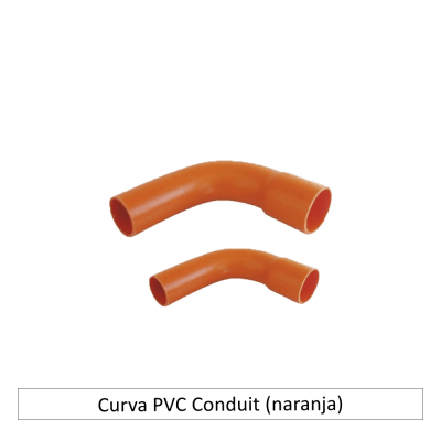 Curva PVC Conduit (naranja)