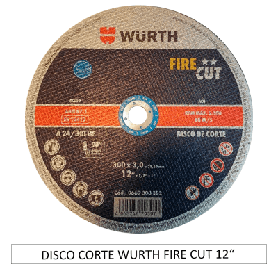 Disco corte acero Wurth 12