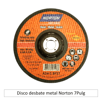 Disco de desbaste metal 7pulg