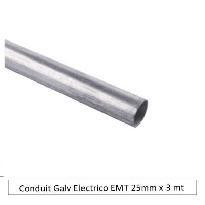 Conduit Galv Electrico EMT 25mm x 3mt