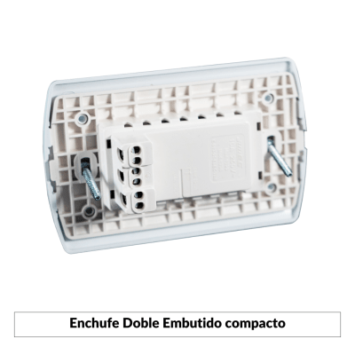 Enchufe Doble Embutido compacto