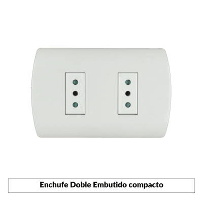 Enchufe Doble Embutido compacto
