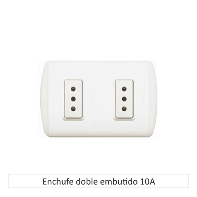 Enchufe Doble Embutido 10A
