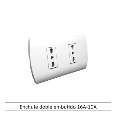 Enchufe doble embutido 10/16 A