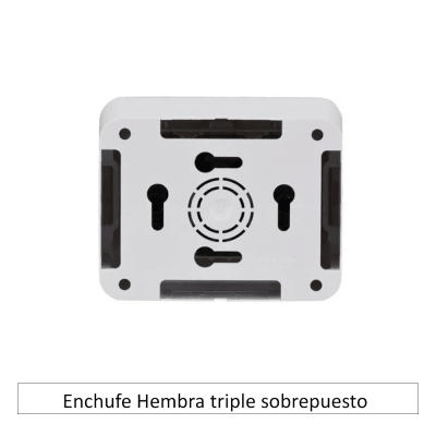 Enchufe Hembra triple sobrepuesto