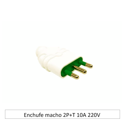 Enchufe macho 2P+T 10A 220V