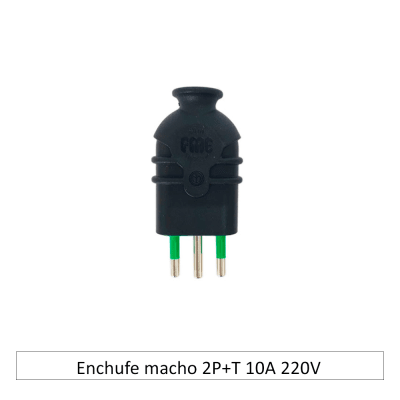 Enchufe macho 2P+T 10A 220V