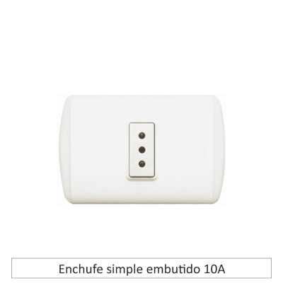 Enchufe Simple Embutido 10A