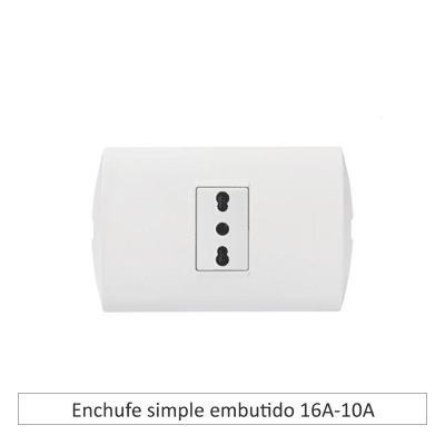 Enchufe simple embutido 10/16 A