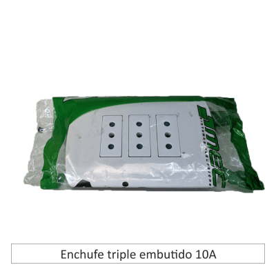 Enchufe triple Embutido 10A