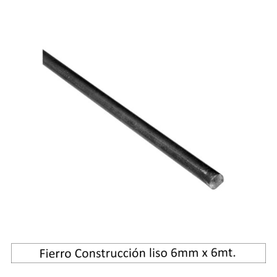 Fierro Construcción Liso 6mm x 6mt.