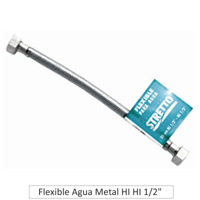 FLEXIBLE AGUA METÁLICO HI-HI 1/2