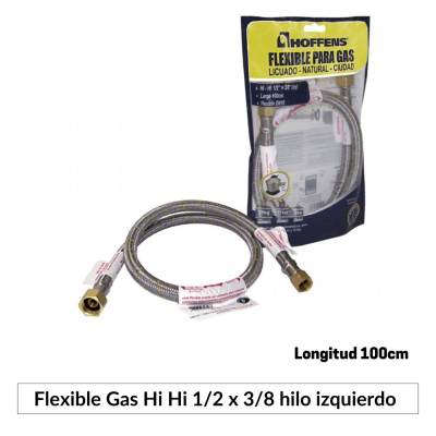 Flexible Gas Hi Hi 1/2 x 3/8 hilo izquierdo