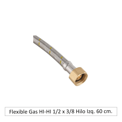 Flexible Gas HI-HI 1/2 x 3/8 Hilo Izq. 60 cm.