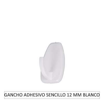 GANCHO SENCILLO 12 MM BLANCO