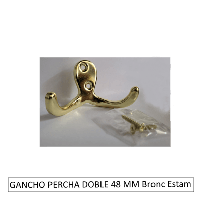 GANCHO PERCHA DOBLE 48 MM BRONCEADO ESTAMPADO