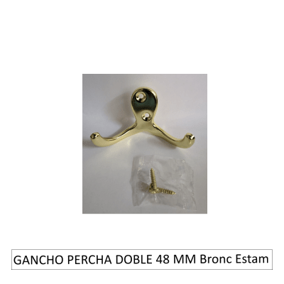 GANCHO PERCHA DOBLE 48 MM BRONCEADO ESTAMPADO