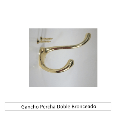 GANCHO PERCHA DOBLE BRONCEADO