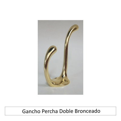 GANCHO PERCHA DOBLE BRONCEADO