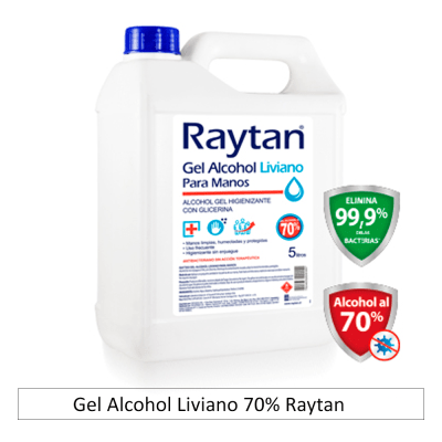 Gel Alcohol Liviano 70% Raytan