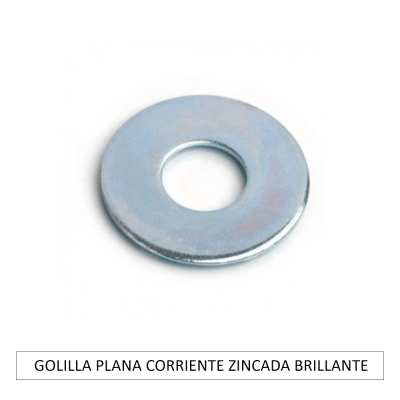 GOLILLA PLANA CORRIENTE ZINCADA BRILLANTE
