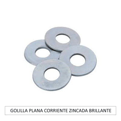 GOLILLA PLANA CORRIENTE ZINCADA BRILLANTE