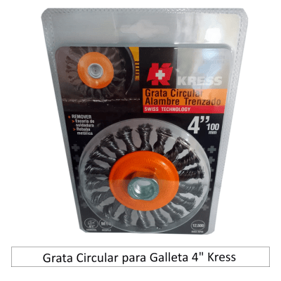 Grata Circular Plana Acero Trenzado 4