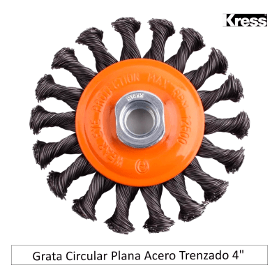 Grata Circular Plana Acero Trenzado 4