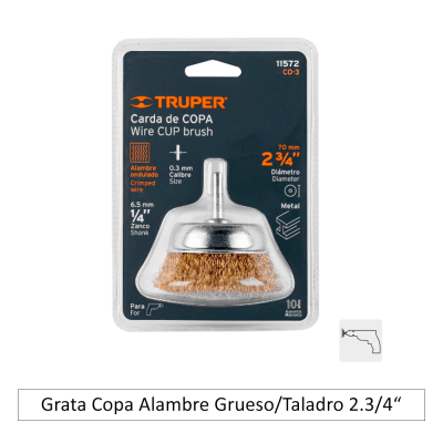 Grata Copa Alambre Grueso/Taladro