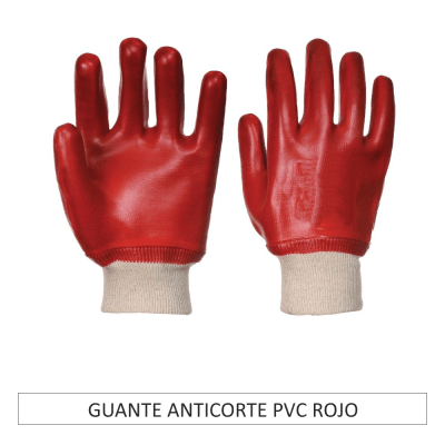 GUANTE ANTICORTE PVC ROJO