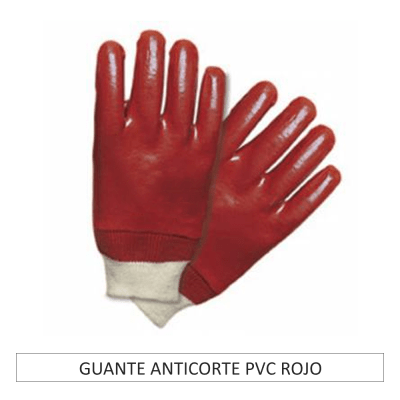 GUANTE ANTICORTE PVC ROJO