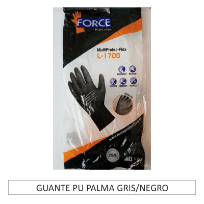 GUANTE PU PALMA GRIS/NEGRO 