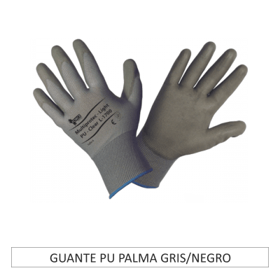 GUANTE PU PALMA GRIS/NEGRO 