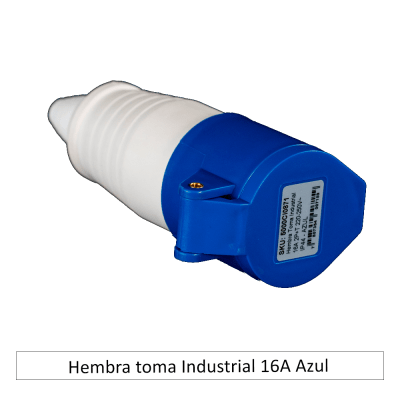 Hembra toma Industrial 16A Azul