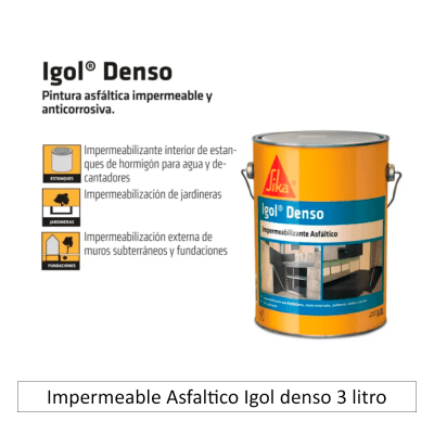 Impermeable Asfaltico Igol denso 3 litro
