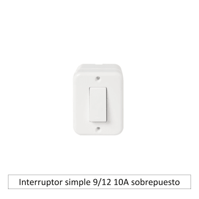 Interruptor simple 9/12 10A sobrepuesto