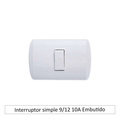Interruptor simple 9/12 10A Embutido