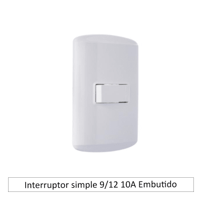 Interruptor simple 9/12 10A Embutido
