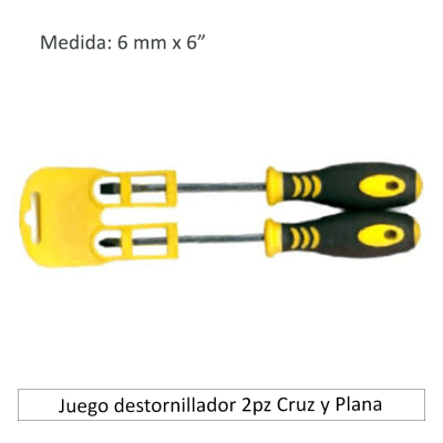 Juego destornillador 2pz Cruz y Plana
