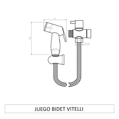 DUCHA BIDET VITELLI 1 FUNCIÓN