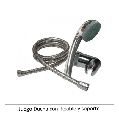 Juego Ducha con flexible y soporte